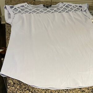 Express Women's Soft Blue Lattice Blouse